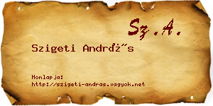 Szigeti András névjegykártya